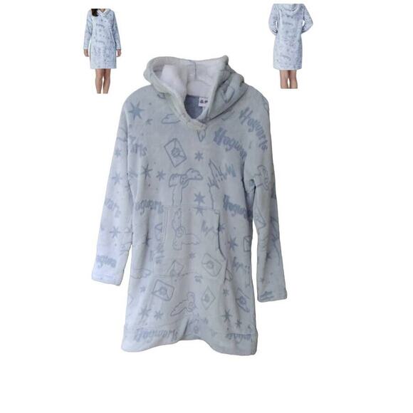 Harry Potter Wizarding World Lounger Plush Pajama Dress with  Hood Size S - Picture 1 of 10